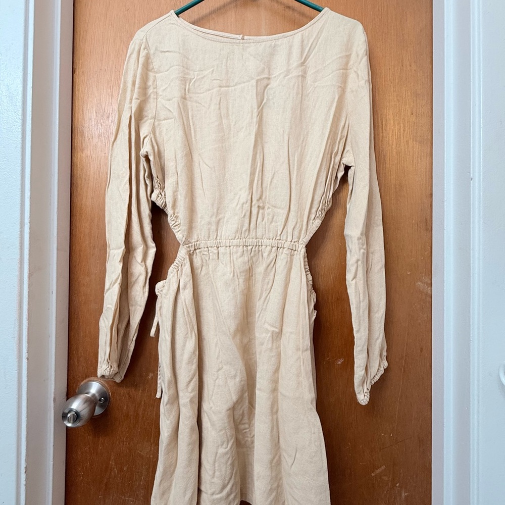Universal Thread Cream Long Sleeve Mini Dress